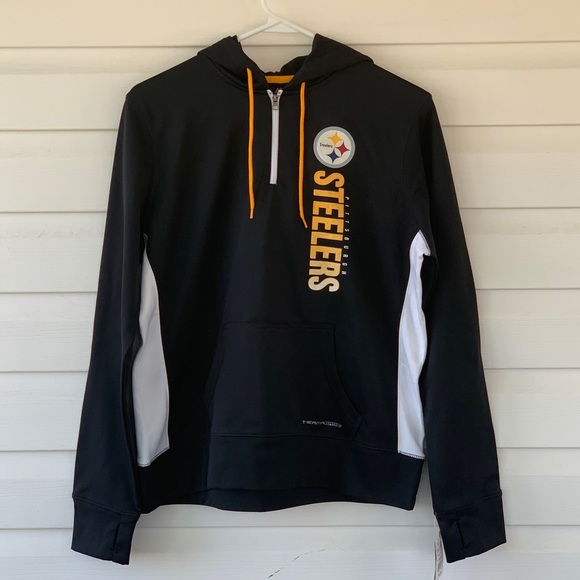 Majestic Tops - Pittsburgh Steelers Thumb Hole 1/4 Zip Jacket